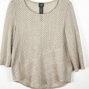Tan Open Knit Top